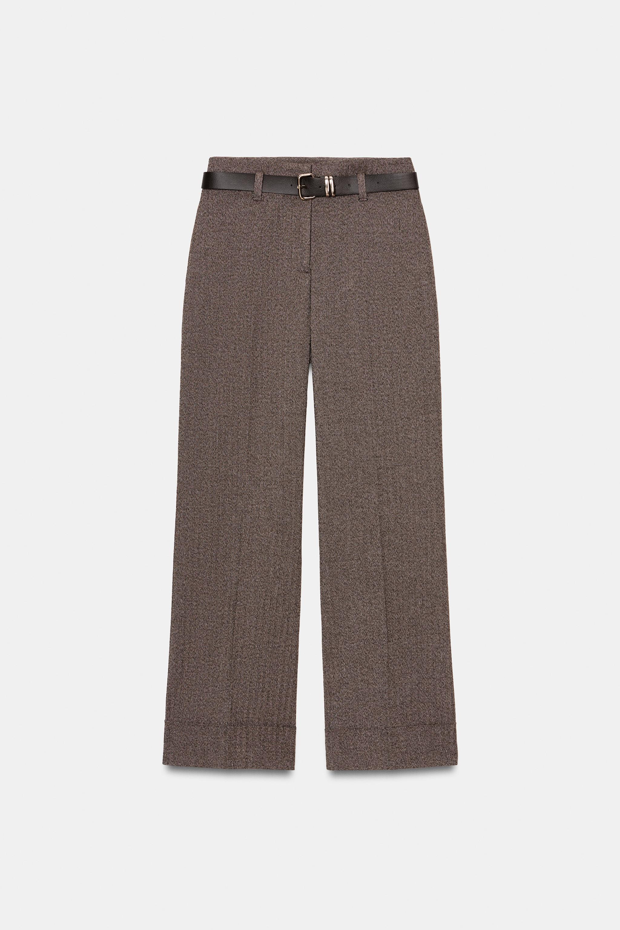 PANTALON À CHEVRONS AVEC CEINTURE